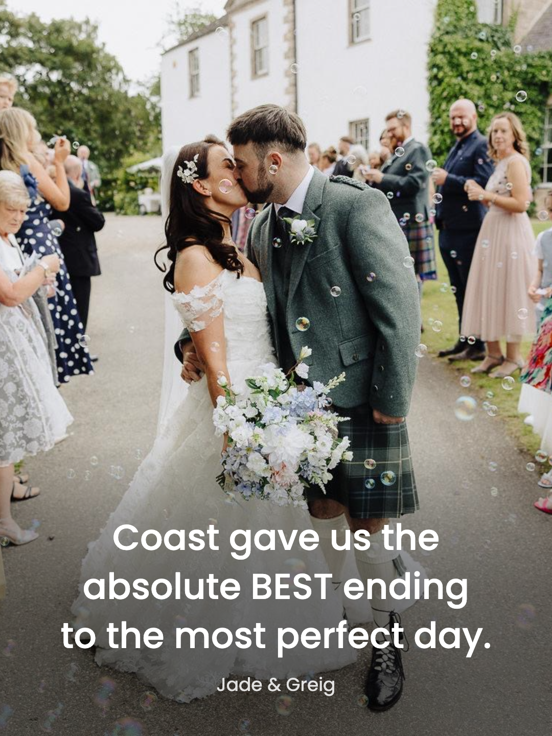 Jade and Greig: “Coast gave us the absolute BEST ending to the most perfect day.”