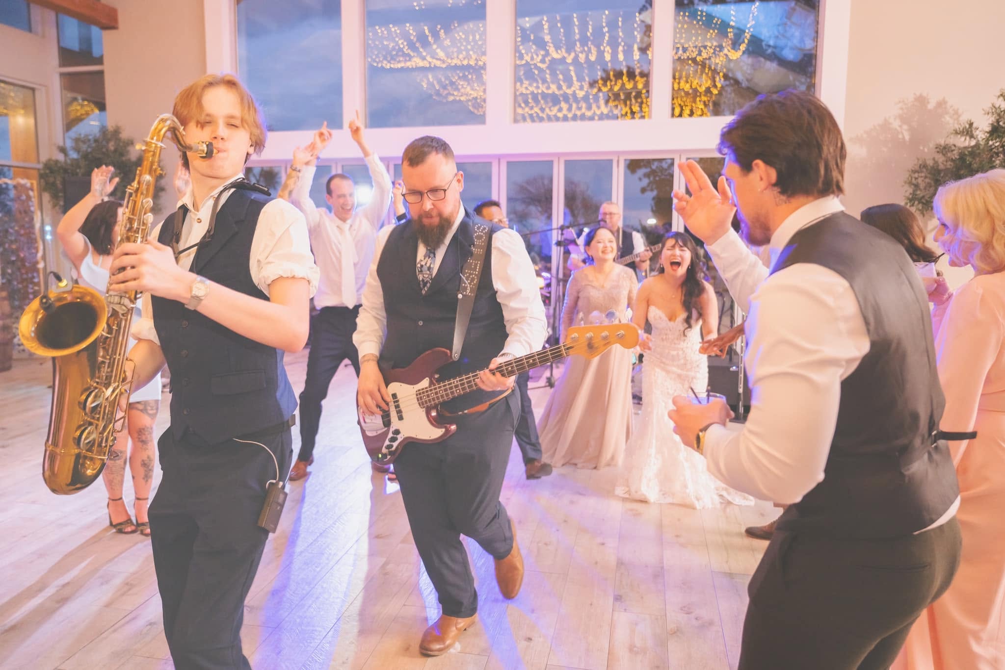 The Big Papas playing a packed wedding dancefloor